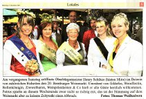 Pressebeitrag 'Weinf&uuml;rstin Gisela I.' Super Sonntag 05.09.2010
